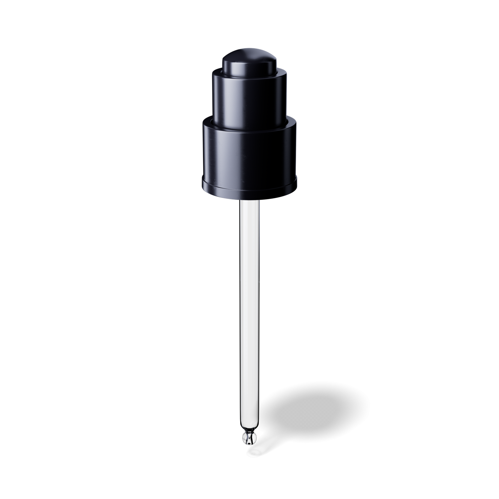 Push-button pipette 24/410, black glossy finish, bulb Nitrile 0.40ml, ball tip, straight (Virgo 100)