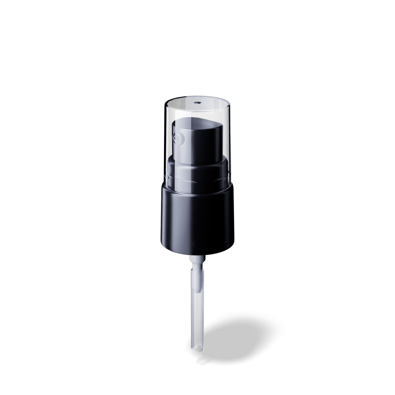 Lotion pump Sinfonia 18/415, PP black, glossy finish, dose 0.10ml, transparent overcap (Virgo 15)